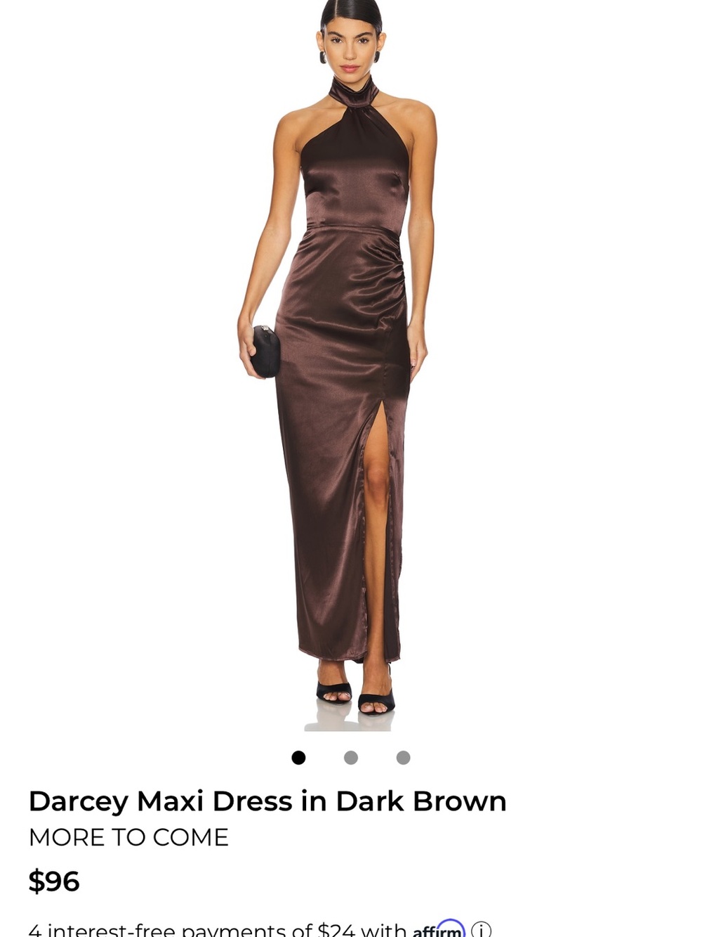 REVOLVE Darcey Halter Maxi Dress in Dark Brown